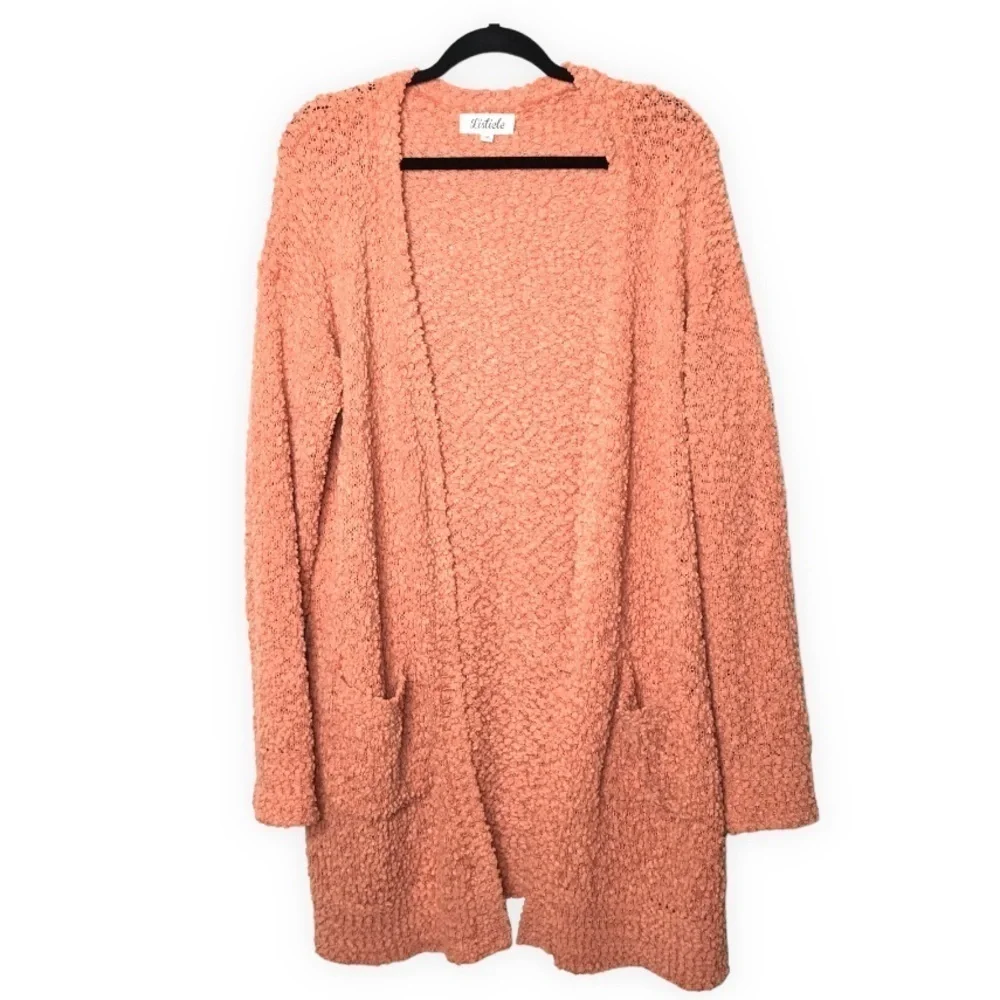 Listicle Pumpkin Spice Cozy Popcorn Knit Cardigan‎